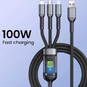 100W 3 In 1 Charging Cable